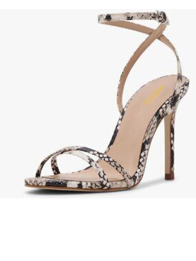 Maiyang Snakeskin Sexy Crossd Strap Open Toe Ankle Strap Stiletto Heels Sandals